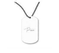 Miammo Horoscope - Pisces - Zodiac Star Sign Birthday (Elegant Text) ball-chain pendant - dog tag style necklace