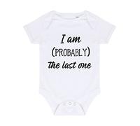 Miammo I am probably the last one [BBY6] baby grow vest, 0-3 months, White