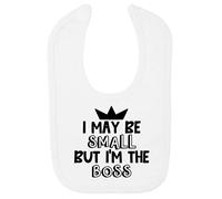 Miammo I may be small but I'm the boss (style one) [BBY6] cotton baby bib - White