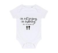 Miammo I'm not crying I'm ordering dinner statement [BBY5] baby grow vest, 3-6 months, White