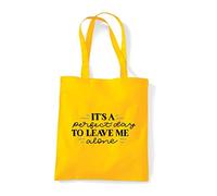 Miammo It's a perfect day to leave me alone funny anti social statement [FB21] tote shopping bag - Yellow
