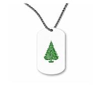 Miammo Joy love peace believe Christmas tree word art [BCX] ball-chain pendant - dog tag style necklace