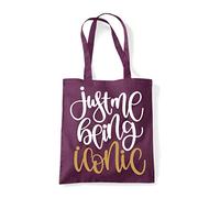 Miammo Just me being iconic funny sassy statement [FB21] tote shopping bag - Plum