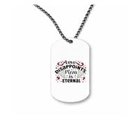 Miammo Love disappoints pizza is eternal - funny sarcastic anti Valentine's Day [VD26] ball-chain pendant - dog tag style necklace