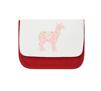 Miammo Mandala Llama Silhouette Watercolour Cut Out Clutch-Style Pencil case - Red