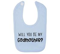 Miammo Simple Godparent proposal. Will you be my Godmother? [BBY7] cotton baby bib - Pastel Blue