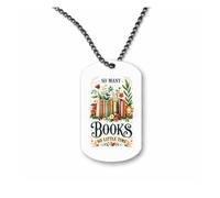 Miammo So many books so little time style one [RD26] ball-chain pendant