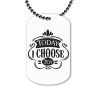 Miammo Today I Choose Joy (Style one) Inspirational Sayings [INSP22] Ball-Chain Pendant - Dog tag Style Necklace