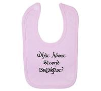 Miammo What about second breakfast greedy hobbit quote cotton baby bib - Pastel Pink