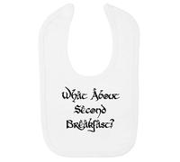 Miammo What about second breakfast greedy hobbit quote cotton baby bib - White
