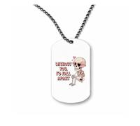 Miammo Without you I'd fall apart - Quirky skeleton alternate anti Valentine's Day [VD26] ball-chain pendant - dog tag style necklace