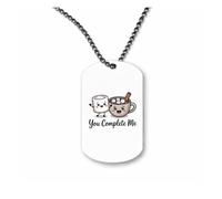 Miammo You complete me marshmallow and hot chocolate kawaii pair - matching couple Valentine's Day [VD26] ball-chain pendant - dog tag style necklace