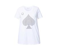 MIAMODA women's plus size T-shirt A-line playing cards motif