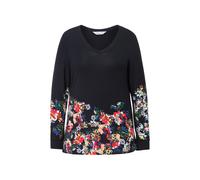 MIAMODA women's plus size T-shirt Classic Fit flower motif long sleeve 835069