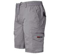 MIAN 2k16Jan Plus Size Mens Elasticated Waist Summer Cotton Swim Cargo Combat Small Shorts Zip[Grey,4XL]