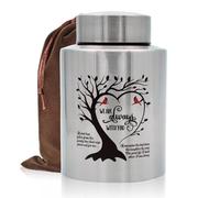 Mianachilu 60 lbs Small Urns for Adult Male Female Ashes, Decorative Mini Memorial Cremation Keepsake Urn for Human Child Remains Ashes(Always with You-Silver)