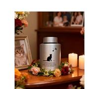 Mianachilu Pet Cremation Urns for Cats Ashes, Up to 60 lbs Cat Memorial Keepsake Urns for Ashes-Medium (Gray)