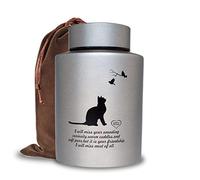 Mianachilu Pet Cremation Urns for Cats Ashes, Up to 60 lbs Cat Memorial Keepsake Urns for Ashes-Medium (Gray)
