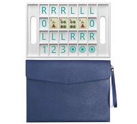 MianBiz Mahjong Practice Board with Large PU Leather Bag - Solo 3D Printed Training Aid for Learning 2026 New Card Patterns, Perfect Strategy Tool for Beginners & Pros (Blue)
