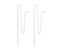 Miancheng 925 Sterling Silver Very Long Star Tassel Drop Earrings,Extra Long Chain Dangle Long Kette Earrings for Womens,Girls(24cm)