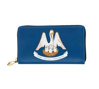 mianfer Louisiana State Flag Print Leather Wallet for Women â€“ Lightweight & Stylish Long Clutch & Thin Bifold Checkbook Wallet