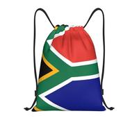 mianfer M Gym Drawstring South African flag Print Bags Backpack | Beach Swimming Shopping Yoga String Trip Sack Dance Travel Carry-On Luggage Camping Hiking Storage Folded Adjustable