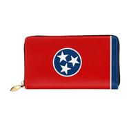 mianfer Tennessee State Flag Print Leather Wallet for Women â€“ Lightweight & Stylish Long Clutch & Thin Bifold Checkbook Wallet