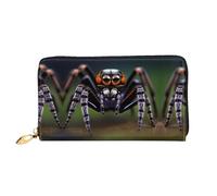 mianfer Tropical Rainforest Spiders Print Leather Wallet for Women â€“ Lightweight & Stylish Long Clutch & Thin Bifold Checkbook Wallet