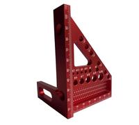 Miangerrn Precision Woodworking Square Set, 3-in-1 Combination Square with T-Square and Speed Square - Red Aluminium Alloy Measuring Tool for Marking, Layout, Angle Measurement, and Carpenter Tools