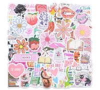 MIANRUII 150 PCS Holographic Shiny Romance Stickers for Kindle, Trendy Bookish Aesthetic Stickers for Journaling, Scrapbooking, Laptop, Kindle,Journal Scrapbook Waterproof