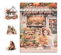 MIANRUII Autumn Theme Sticker Scrapbooking Supplies for Junk Journal, 20 Sheets Watercolor Fall Harvest Stickers, Pre-Cut PET Stickers for Junk Journal, Scrapbooking, Planner & DIY Crafts (Autumn)