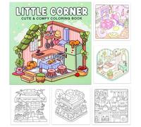 MIANRUII Little Corner Coloring Book - Cozy & Cute Nook Coloring Pages | Whimsical Tiny Room, Kitchen & Daily Life Designs for Adults, Teens & Cozy Aesthetic Fans