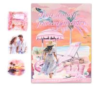 MIANRUII Summer Theme Sticker Scrapbooking Supplies for Junk Journal, 20 Sheets Watercolor Pastel Coastal Stickers, PET Stickers for Junk Journal, Scrapbooking, Planner & DIY Crafts (Summer)