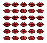 MIAO JIN 30 Pcs Red Kiss Lips Embroidered Patch Iron on Sewing Applique Stickers Patch Clothes Jeans Jackets Hat Bag DIY Decoration Patches
