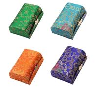 MIAO JIN 4PCS Lipstick Case with Mirror Lipstick Case, Random color, Floral-print