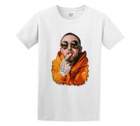 MIAO LI YI Men's Round Neck T-Shirt Mac Miller Malcolm James McCormick NewOr Dark Gray to Soft and Light White M