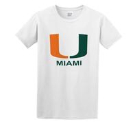 MIAO LI YI Men's Summer T-Shirt Liver DavisUniversity of Miami Hurricanes Logo Comfortable Fabrics to accompany You All Summer White M