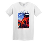 MIAO LI YI Men's Summer T-Shirt Sodom Band Agent Orange Album Cover Art Double Stitch Sleeves and Hem White L