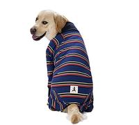 Miaododo Dog Onesie Pajamas For Medium Large dogs,Professional Surgery Recovery Suit Full Belly for Shedding, Allergy, Anti Licking, Wound Protection,Dog Pjs Clothes (32, Navy Striped)