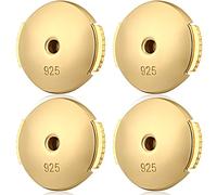 Miaofu Earring Backs Gold Secure Earring Backs Locking Silver Earring Backs Stud Earring Backs Hypoallergenic Universal Flat Earring Backs Safety Backs for Earrings La Pousette Earring Backs Security