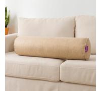 Miaogoo Comfortable Solid Color Bolster Pillow for Neck Back Support, Breathable Round Shaped Roll Pillow, Soft Long Backrest Cushion (Khaki,15 * 60cm)