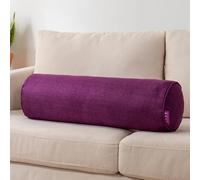Miaogoo Comfortable Solid Color Bolster Pillow for Neck Back Support, Breathable Round Shaped Roll Pillow, Soft Long Backrest Cushion (Purple,15 * 40cm)