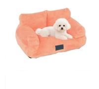 Miaogoo Fluffy Plush Cat Dog Sofa Orthopedic Calming Pet Bed, Washable Removable Sleeping Cushion Non-slip Pets Couch for Small Medium Dogs Cats (XL:90x53x23cm,Pink)