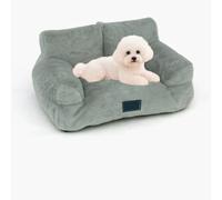 Miaogoo Fluffy Plush Cat Dog Sofa Orthopedic Calming Pet Bed, Washable Removable Sleeping Cushion Non-slip Pets Couch for Small Medium Dogs Cats (XL:90x53x23cm,Gray)