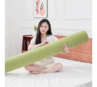 Miaogoo Long Body Pillow Adults Children Bolster for Hug Sleep, Memory Foam Round Bolster Pillows, Side Sleeper Cylindrical Full Body Pillow for Back Neck Leg Support (Green,120x15cm)
