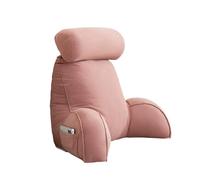 Miaogoo Reading Pillow, Lumbar Support Cushion with Arms Support and Detachable Neck Roll, Cuddle Cushion Back Support Pillows for Chair Bed Relaxing (Pink,75x55cm)