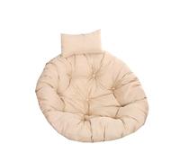 Miaogoo Soft Removable Swing Pad with Neck Pillow, Indoor Furniture Hanging Basket Chair Cushion, Comfortable Wicker Rattan Hammock Pad, Washable Non-Slip Egg Chair Cushion (Khaki,105cm)
