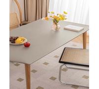 Miaogoo Waterproof Rectangular Table Cloth with Flannel Backing, Elastic Edged Fitted Wipeable Oil-proof PU Leather Table Protector Cover for Kitchen Dinning Room Party Picnic (120x60cm,Gray)
