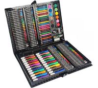 MIAOKE 168 Piece Art Set, Drawing Box for Children and Art Beginners | Colored Pencils, Crayons, Oil Pastels, Watercolor Cake, Eraser, Pencil Sharpener, HB Pencil,18-Page Sketch Pad