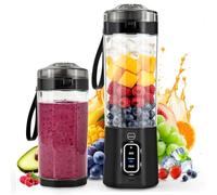 MIAOKE 2026 Upgrade 700 ML Portable Smoothie Blender, Rechargeable Personal Blende, Contains both Automatic and Pulse Functions, with Travel Cup and Lid, 6 Sharp Blades, Mixer Blender Machine Black